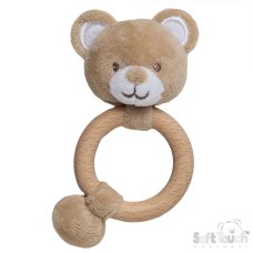 ERT64-BR: Brown Eco Bear Rattle Toy